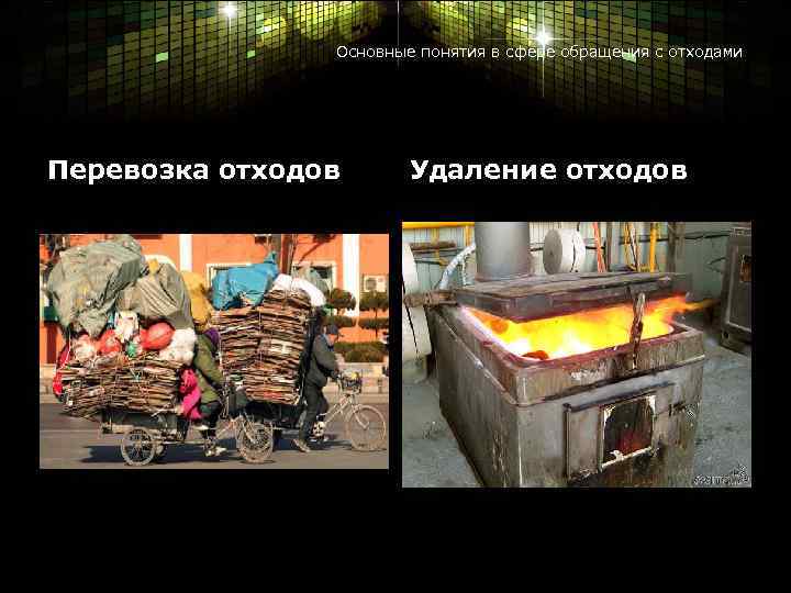 Основные понятия в сфере обращения с отходами Перевозка отходов Удаление отходов 