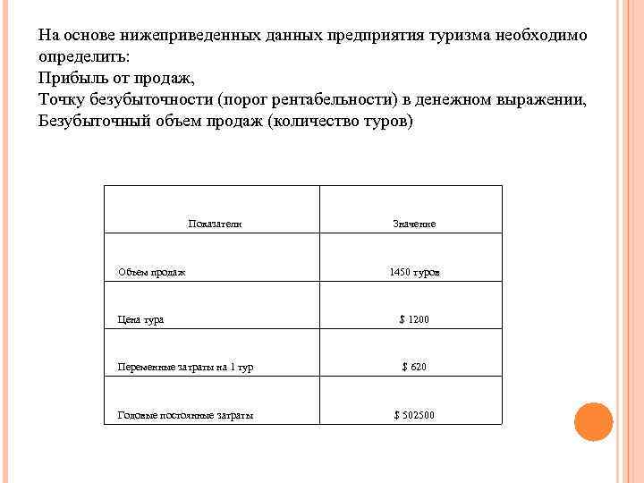 На основании нижеприведенных данных о проектах следует выбрать