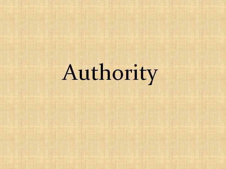Authority 