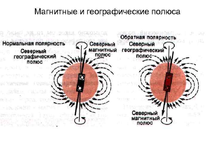 Магнитные и географические полюса 