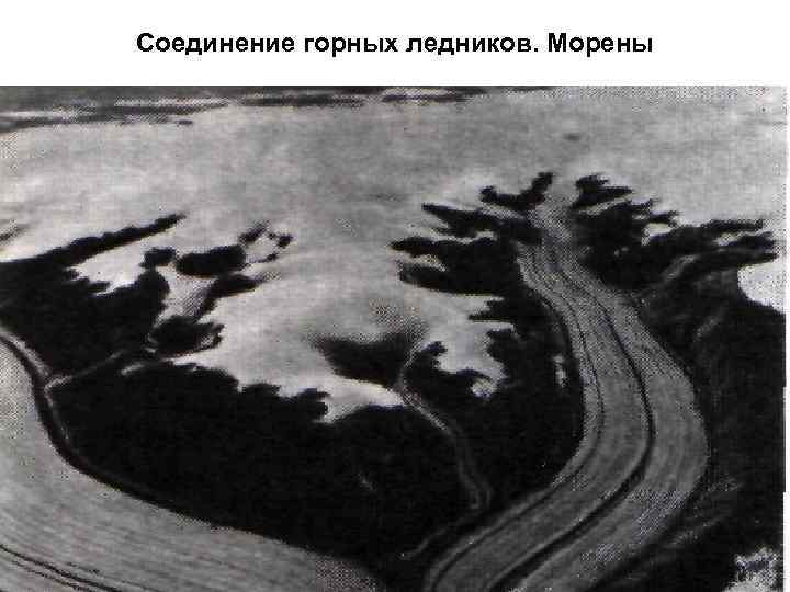 Соединение горных ледников. Морены 