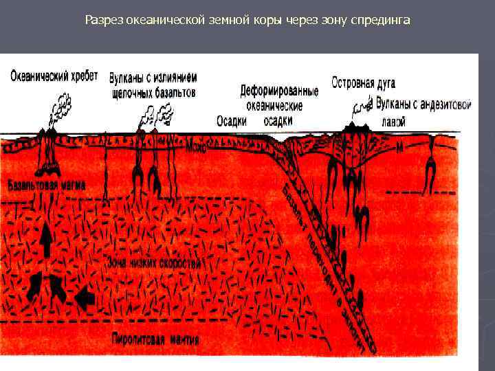 На каком рисунке показано столкновение плит с океанической и континентальной земной корой