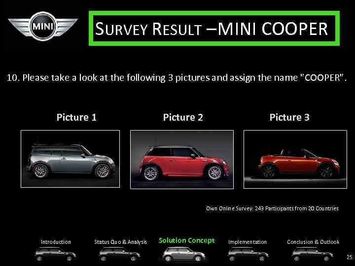 SURVEY RESULT – MINI COOPER 10. Please take a look at the following 3
