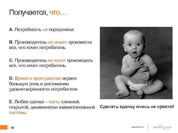 Получается, что… A. Потребность не определена B. Производитель не может произвести все, что хочет