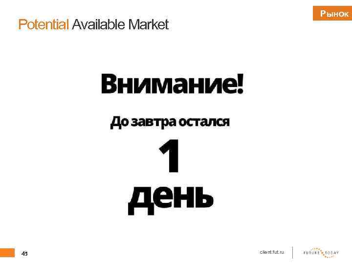 Рынок Potential Available Market 45 client. fut. ru 