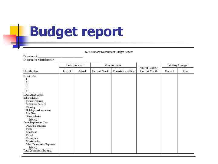 Budget report 