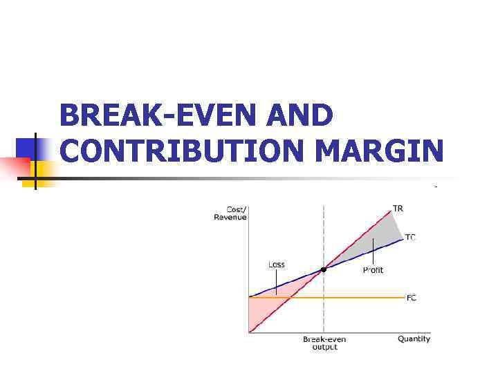 BREAK-EVEN AND CONTRIBUTION MARGIN 