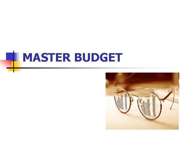 MASTER BUDGET 