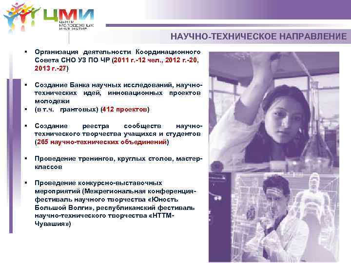НАУЧНО-ТЕХНИЧЕСКОЕ НАПРАВЛЕНИЕ § Организация деятельности Координационного Совета СНО УЗ ПО ЧР (2011 г. -12