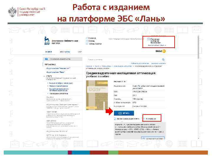 Работа с изданием на платформе ЭБС «Лань» 