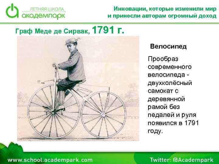 Инновации, которые изменили мир и принесли авторам огромный доход Граф Меде де Сирвак, 1791