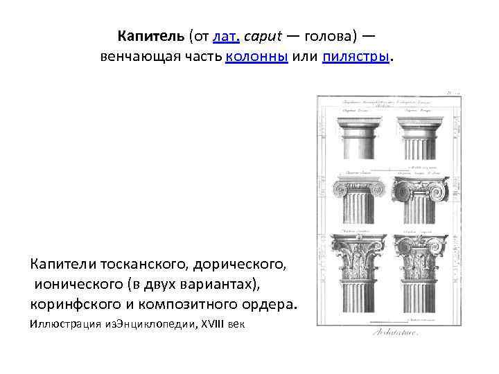 Что такое капитель история