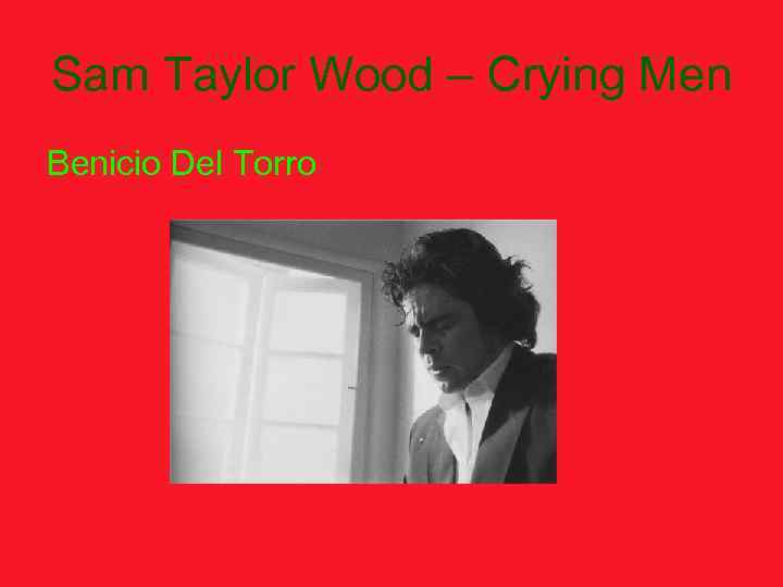 Sam Taylor Wood – Crying Men Benicio Del Torro 