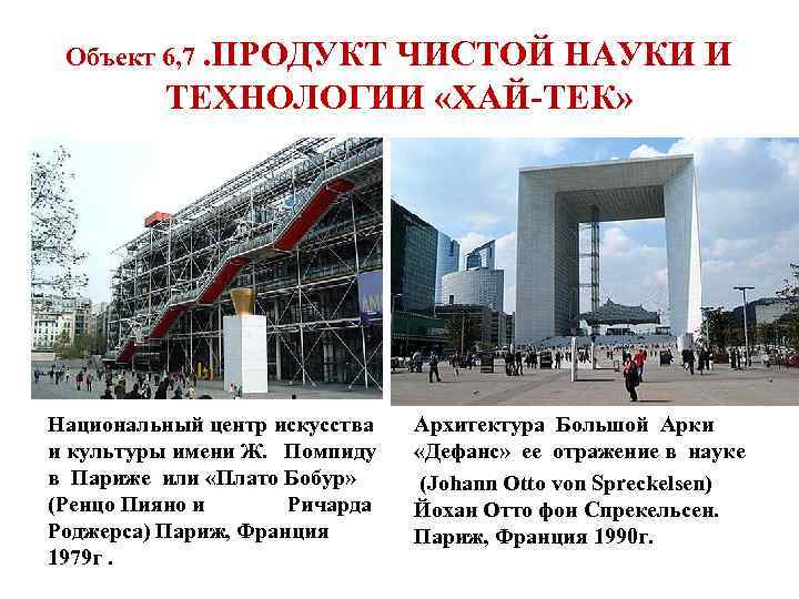 Объект 6, 7. ПРОДУКТ ЧИСТОЙ НАУКИ И ТЕХНОЛОГИИ «ХАЙ-ТЕК» Национальный центр искусства и культуры