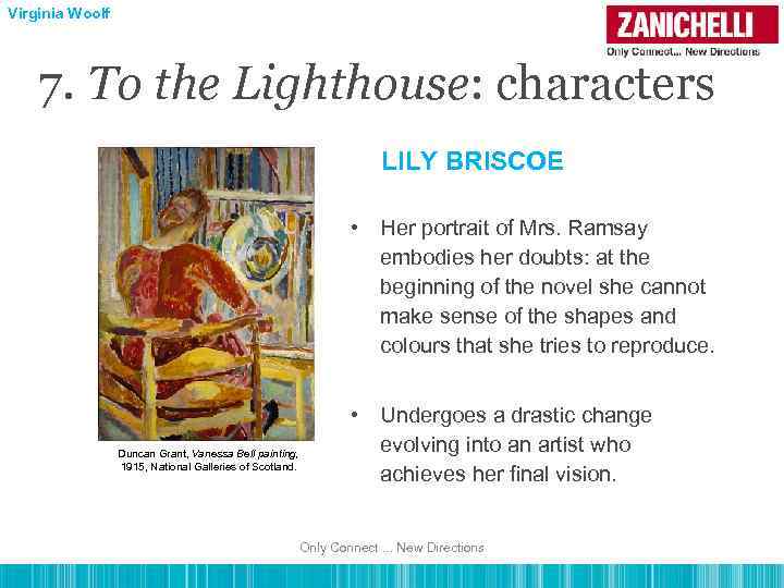 Virginia Woolf 7. To the Lighthouse: characters LILY BRISCOE • Her portrait of Mrs.