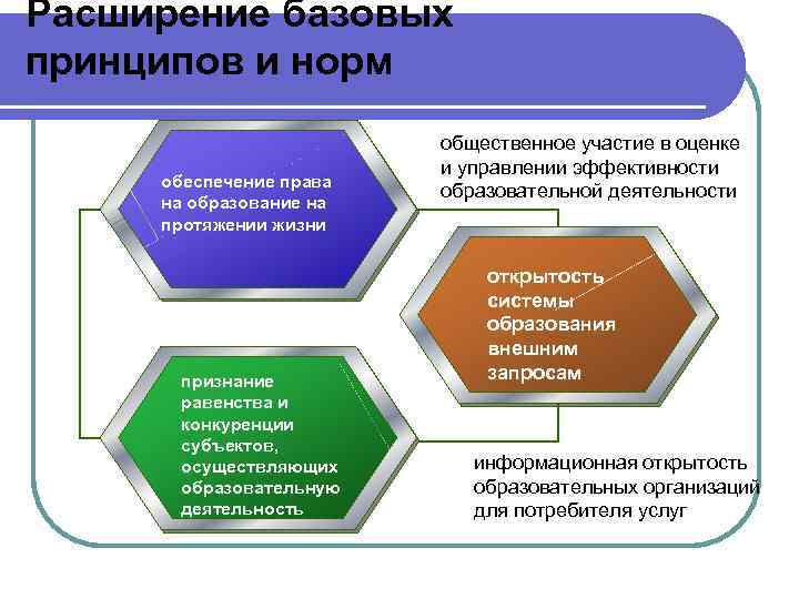 Расширение базовых принципов и норм обеспечение права на образование на протяжении жизни признание равенства