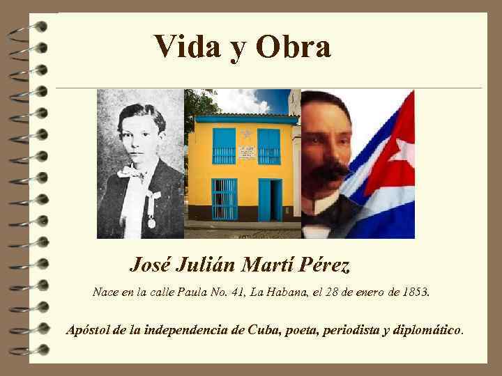 Vida y Obra José Julián Martí Pérez Nace en la calle Paula No. 41,