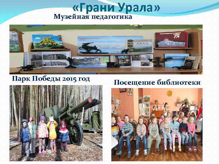  «Грани Урала» Музейная педагогика Парк Победы 2015 год Посещение библиотеки 