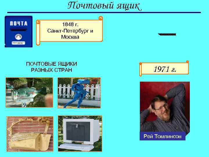 Почтовый ящик 1848 г. Санкт-Петербург и Москва ПОЧТОВЫЕ ЯЩИКИ РАЗНЫХ СТРАН 1971 г. Рей