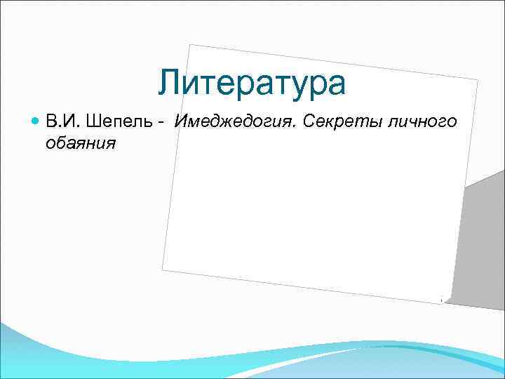 Литература В. И. Шепель - Имеджедогия. Секреты личного обаяния 