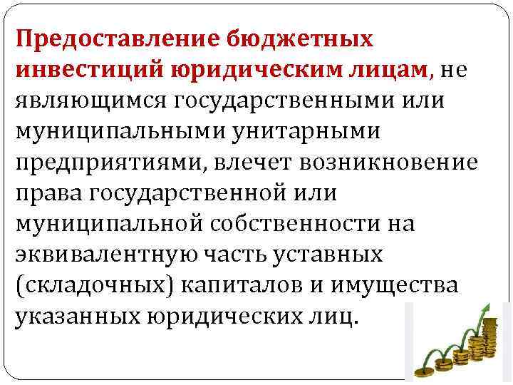 Предоставление бюджетных инвестиций юридическим лицам, не являющимся государственными или муниципальными унитарными предприятиями, влечет возникновение