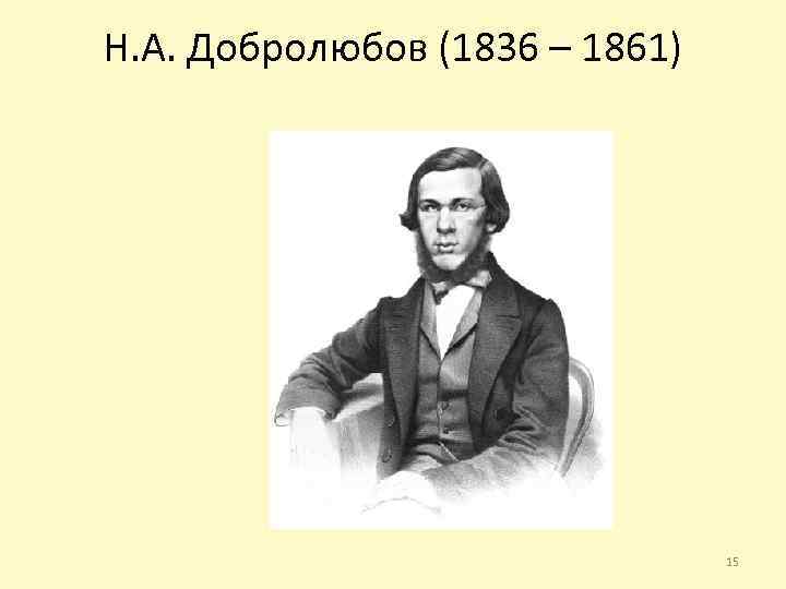 Н. А. Добролюбов (1836 – 1861) 15 