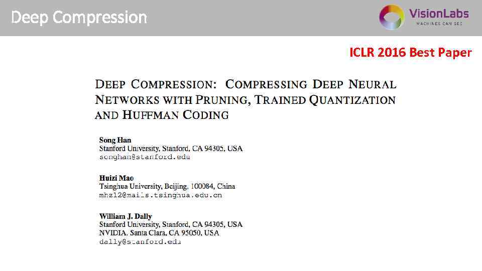 Deep Compression ICLR 2016 Best Paper 2 