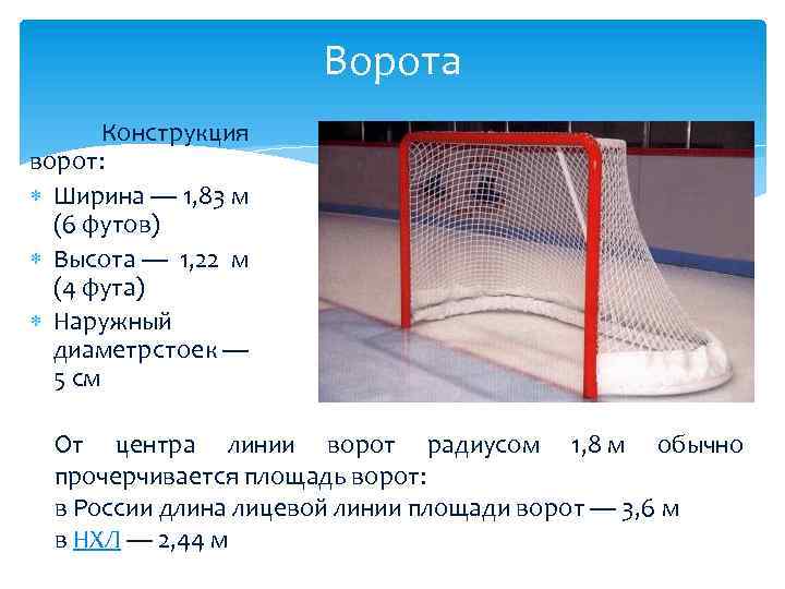 Ворота Конструкция ворот: Ширина — 1, 83 м (6 футов) Высота — 1, 22