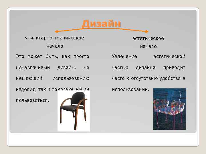 Дизайн утилитарно-техническое эстетическое начало Это может быть, как просто Увлечение ненавязчивый частью мешающий дизайн,
