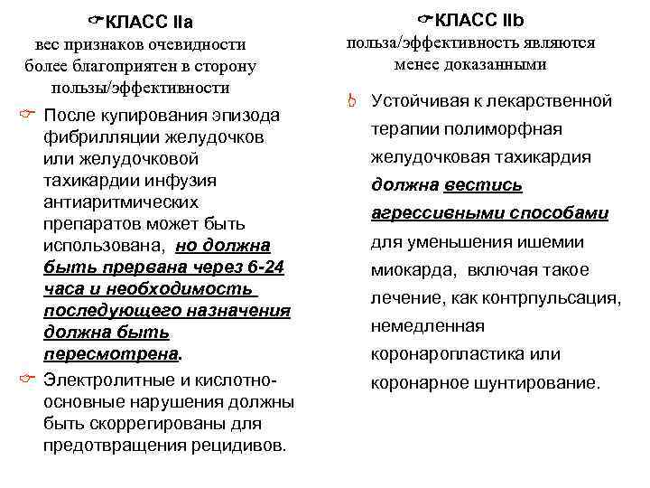  КЛАСС IIа вес признаков очевидности более благоприятен в сторону пользы/эффективности C После купирования