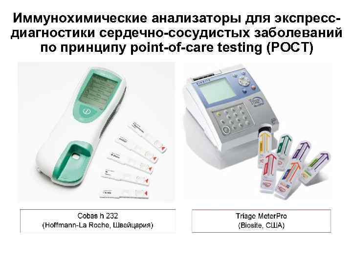 Иммунохимические анализаторы для экспрессдиагностики сердечно-сосудистых заболеваний по принципу point-of-care testing (POCT) 