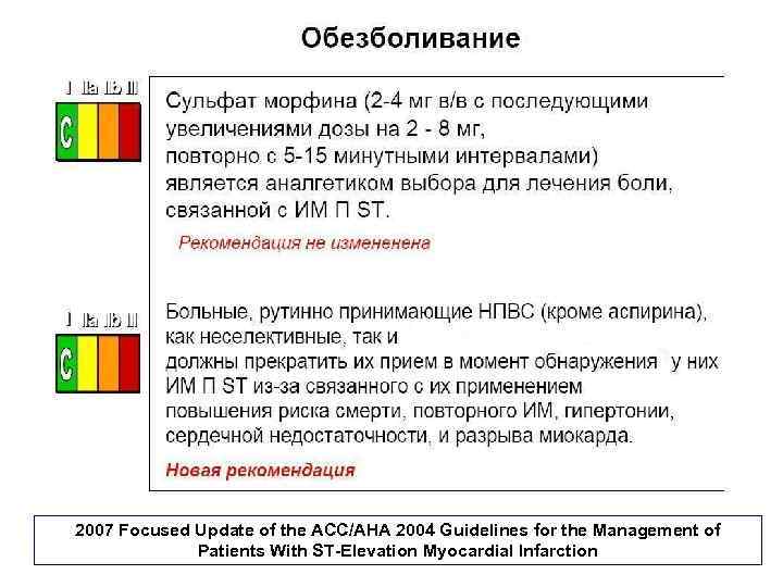 селективные агенты, 2007 Focused Update of the ACC/AHA 2004 Guidelines for the Management of