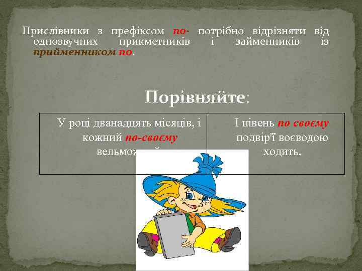 Прислівники з префіксом по- потрібно відрізняти від однозвучних прикметників і займенників із прийменником по.