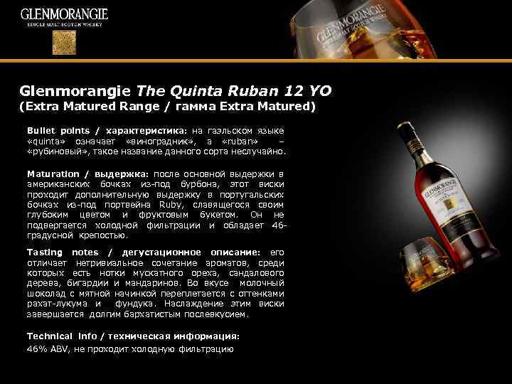 Glenmorangie The Quinta Ruban 12 YO (Extra Matured Range / гамма Extra Matured) Bullet