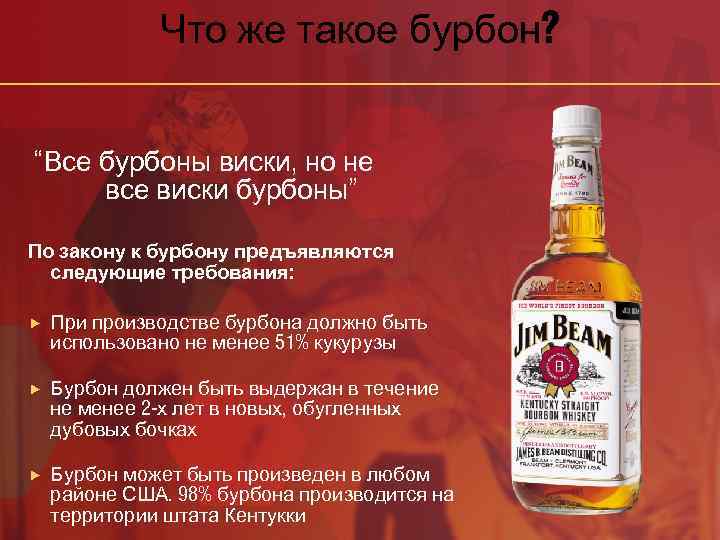 Что же такое бурбон? “Все бурбоны виски, но не все виски бурбоны” По закону