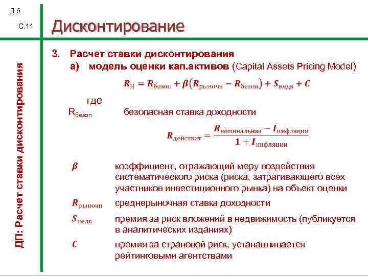 Начисление процентов дисконтирования