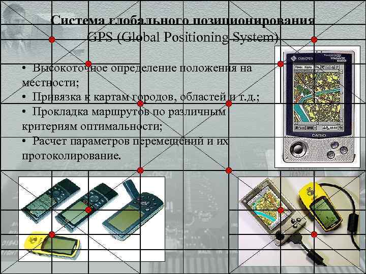 Система глобального позиционирования GPS (Global Positioning System) • Высокоточное определение положения на местности; •