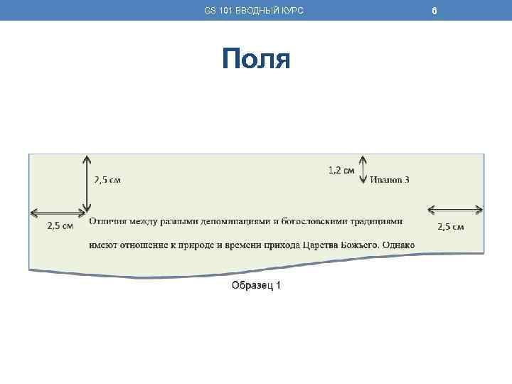 GS 101 ВВОДНЫЙ КУРС Поля 6 