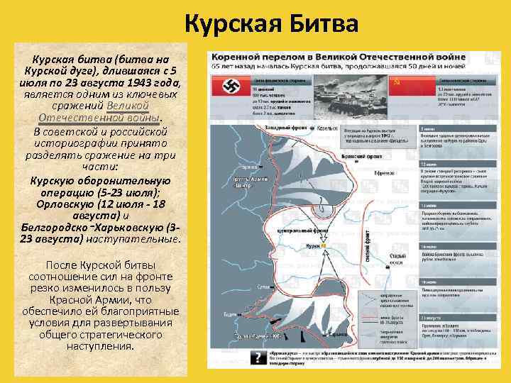 Курская Битва Курская битва (битва на Курской дуге), длившаяся с 5 июля по 23