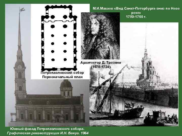 М. И. Махаев «Вид Санкт-Петербурга вниз по Неве реке» 1759 -1760 г. Архитектор Д.