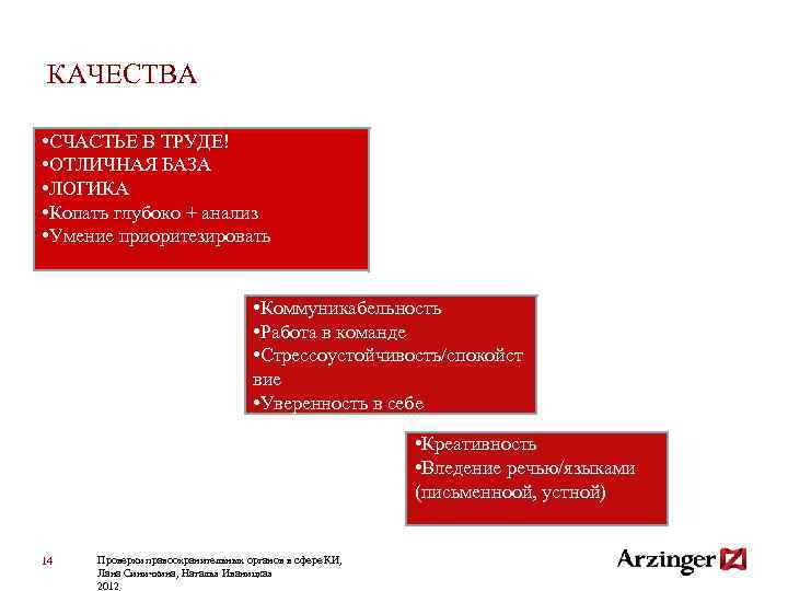 КАЧЕСТВА • СЧАСТЬЕ В ТРУДЕ! • ОТЛИЧНАЯ БАЗА • ЛОГИКА • Копать глубоко +