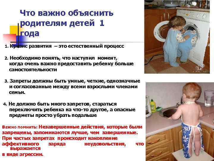 Что важно объяснить родителям детей 1 года 1. Кризис развития – это естественный процесс