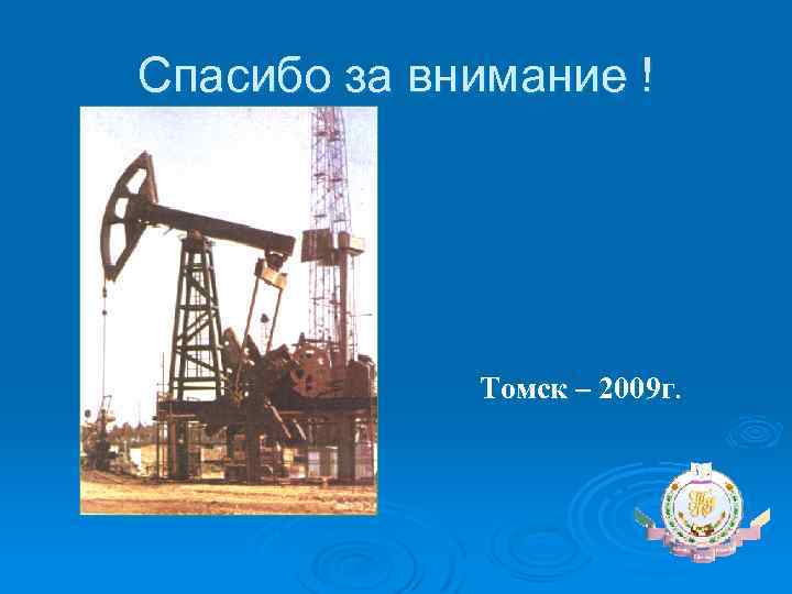 Спасибо за внимание ! Томск – 2009 г. 