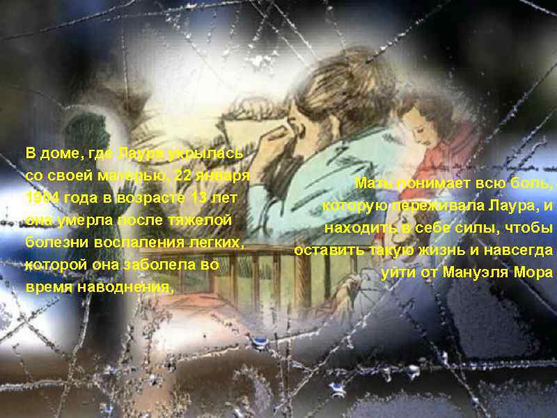 В доме, где Лаура укрылась со своей матерью, 22 января 1904 года в возрасте