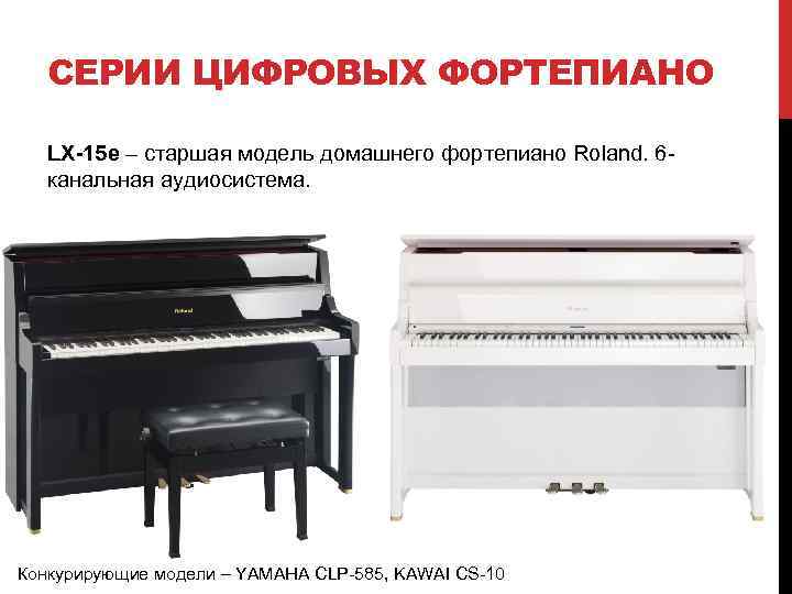 СЕРИИ ЦИФРОВЫХ ФОРТЕПИАНО LX-15 e – старшая модель домашнего фортепиано Roland. 6 канальная аудиосистема.
