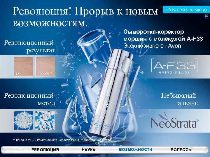 Революция! Прорыв к новым возможностям. Сыворотка-коректор морщин с молекулой A-F 33 Эксклюзивно от Avon
