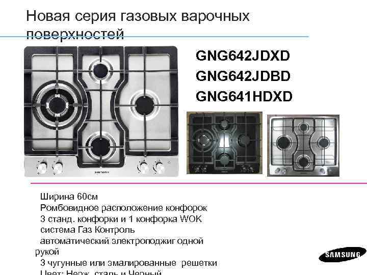 Новая серия газовых варочных поверхностей GNG 642 JDXD GNG 642 JDBD GNG 641 HDXD