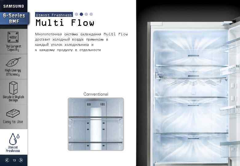 Utmost Freshness Multi Flow Многопоточная система охлаждения Multi Flow доставит холодный воздух прямиком в