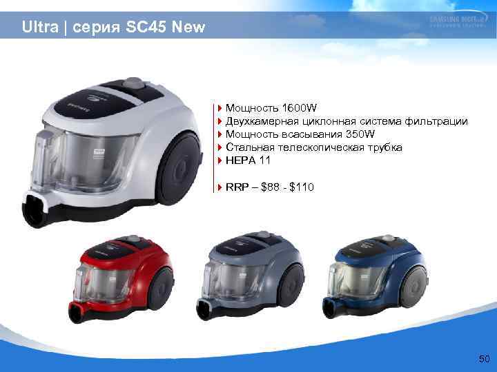  Ultra | серия SC 45 New 4 Мощность 1600 W 4 Двухкамерная циклонная