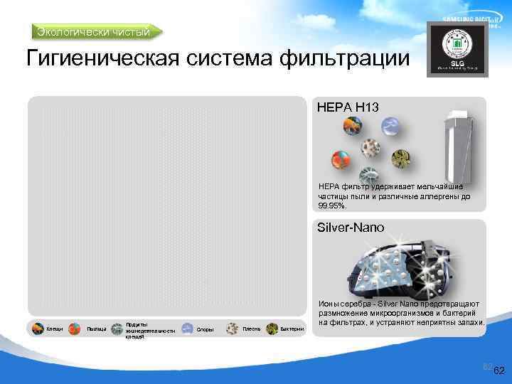 Экологически чистый Гигиеническая система фильтрации HEPA H 13 HEPA фильтр удерживает мельчайшие частицы пыли